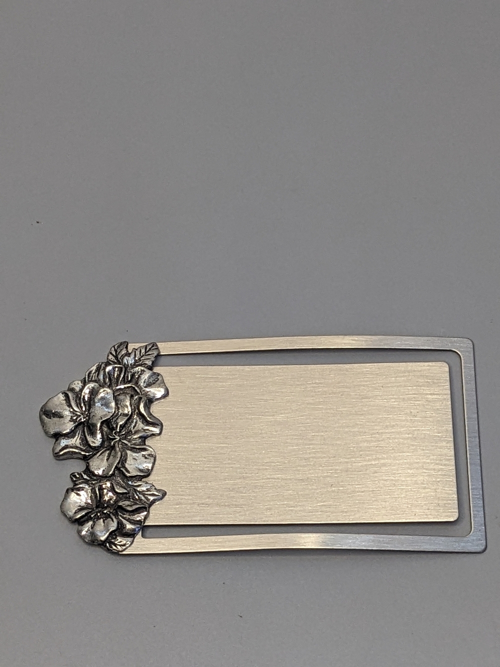 Seagull Pewter Floral Bookmark Plate Vintage Canadian Pewter Accent 1990 Collect
